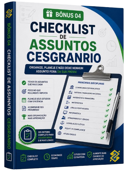 Bônus 04 - Checklist dos Tópicos Mais Cobrados pela Cesgranrio